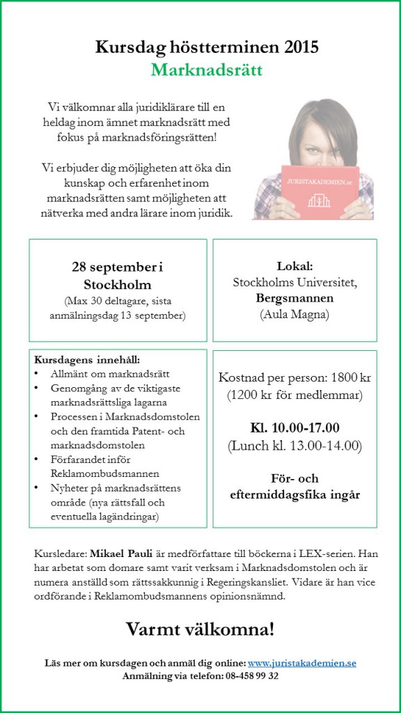 Inbjudan kursdag marknadsrätt